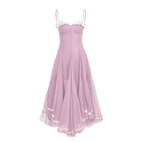 Nuria Pink Asymmetrical Midi Dress