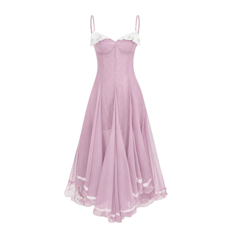 Carlotta Midi Dress Pink Asymmetrical