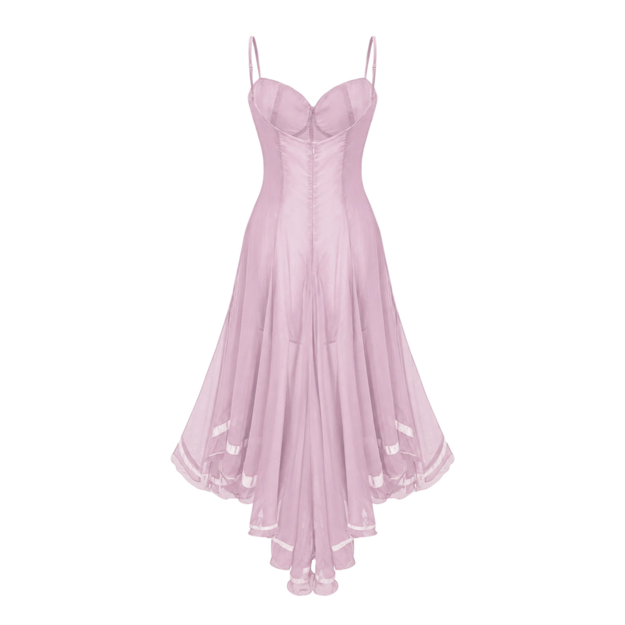 Nuria Pink Asymmetrical Midi Dress