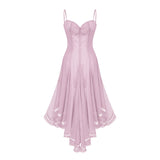 Nuria Pink Asymmetrical Midi Dress