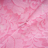 Nuria Pink Ribbon Detail Floral Lace Midi Dress