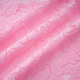 Nuria Pink Ribbon Detail Floral Lace Midi Dress