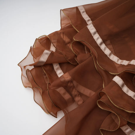 Armanda Midi Dress Rust Brown Asymmetrical