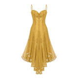 Nuria Yellow Asymmetrical Midi Dress