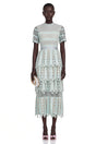 Océane green floral embroidered midi dress