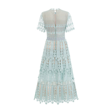Alice midi dress green floral embroidered