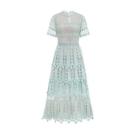 Alice midi dress green floral embroidered