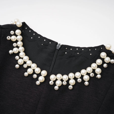 Hunter Midi Dress Black Pearl Pleated