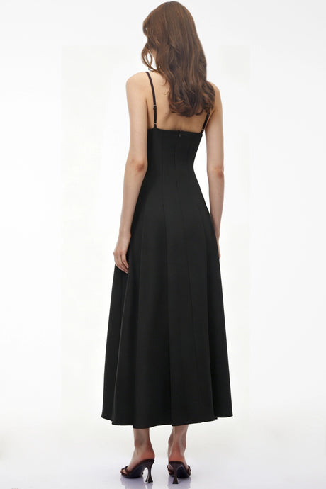 Caterina Maxi Dress Black Floral Embroidered