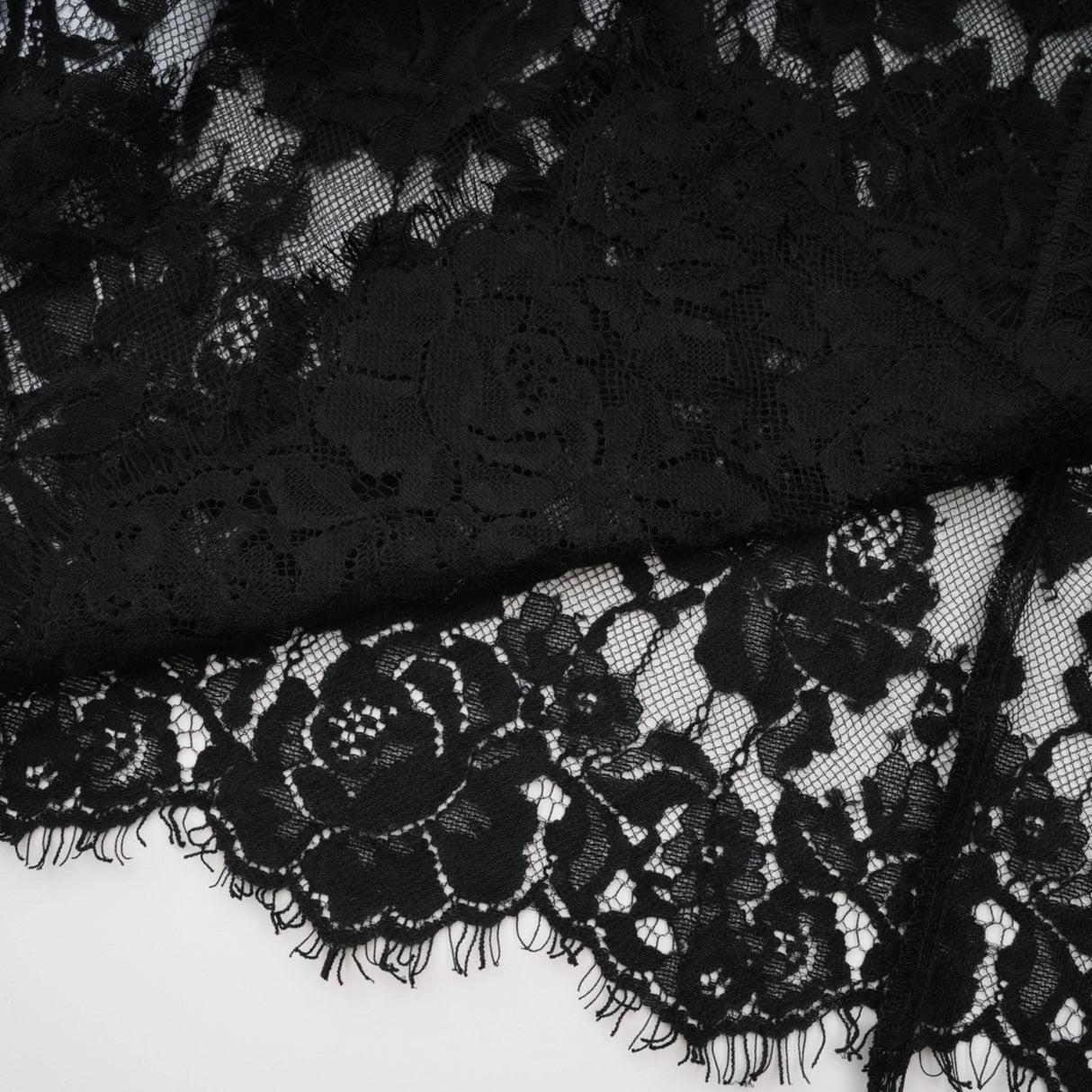 Olesya Black Semi Sheer Lace Maxi Dress