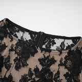 Olesya Black Semi Sheer Lace Maxi Dress