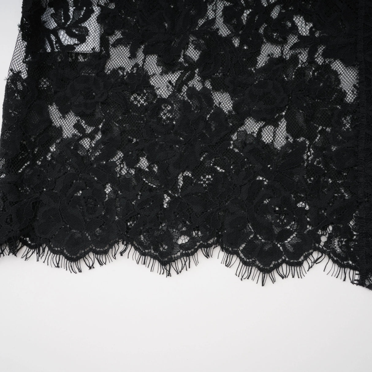 Olesya Black Semi Sheer Lace Maxi Dress