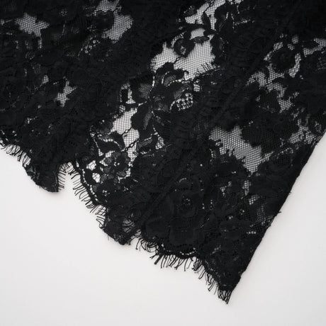 Olesya Black Semi Sheer Lace Maxi Dress