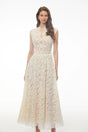 Oliana Ivory Lace Maxi Gown with Cap Sleeves
