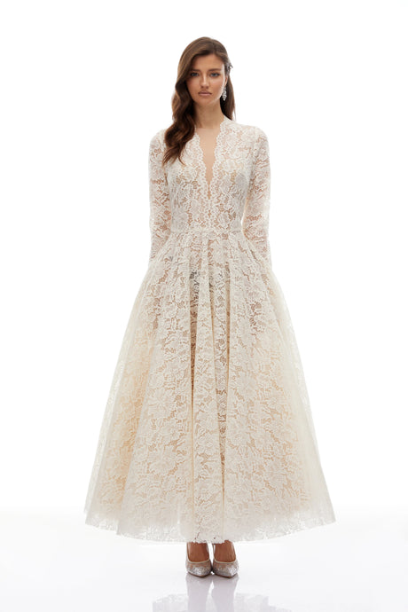 Tullia Ivory Lace Maxi Gown