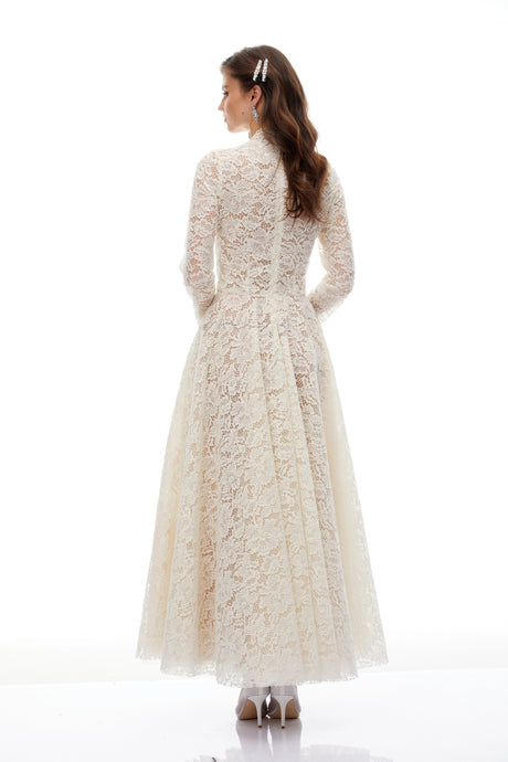 Tullia Ivory Lace Maxi Gown