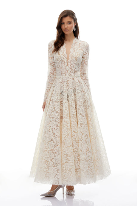 Tullia Ivory Lace Maxi Gown