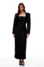 Oline Black DoubleBreasted Maxi Blazer Dress