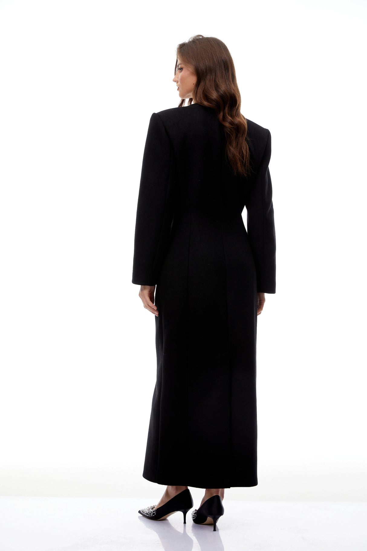 Oline Black DoubleBreasted Maxi Blazer Dress