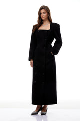 Oline Black DoubleBreasted Maxi Blazer Dress