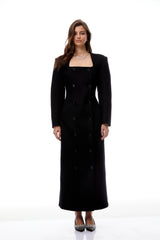 Oline Black DoubleBreasted Maxi Blazer Dress