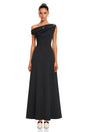 Olympia Black Off Shoulder Ruched Maxi Dress