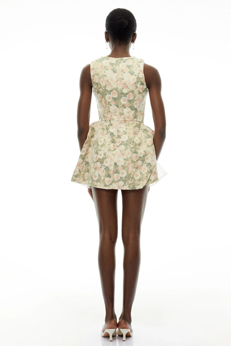 Madelyn Mini Dress Green Sleeveless Floral Print