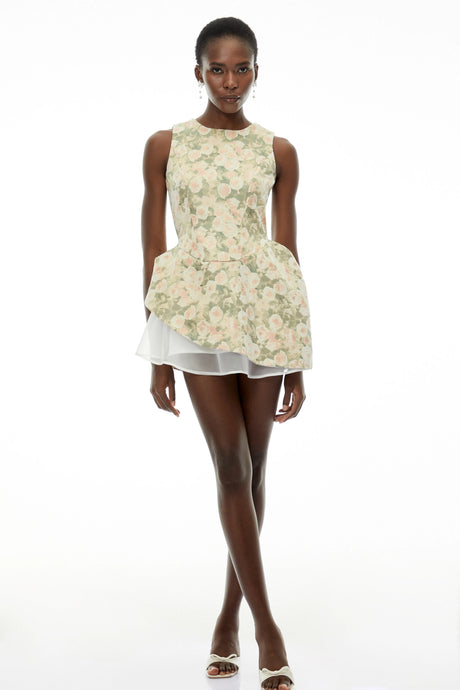 Madelyn Mini Dress Green Sleeveless Floral Print