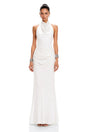 Olympia White Draped Halterneck Maxi Dress