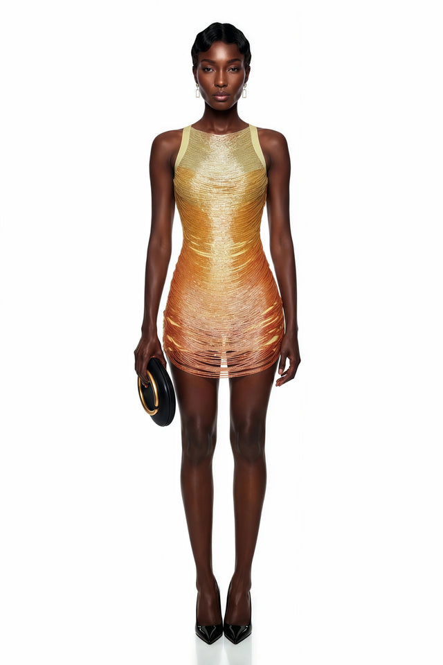 Ondine Yellow Ombre Mini Dress
