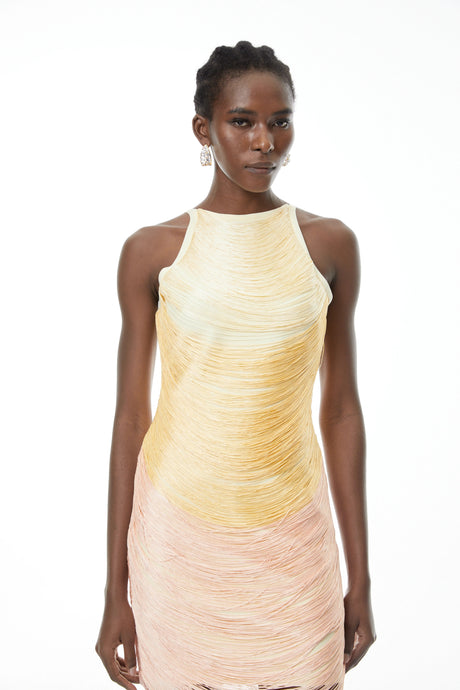Melanie Mini Dress Yellow Ombre
