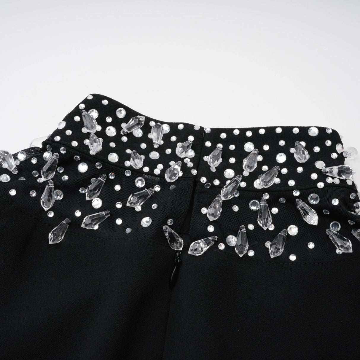 Oona Black Embellished Flared Maxi Gown