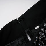 Oona Black Embellished Flared Maxi Gown