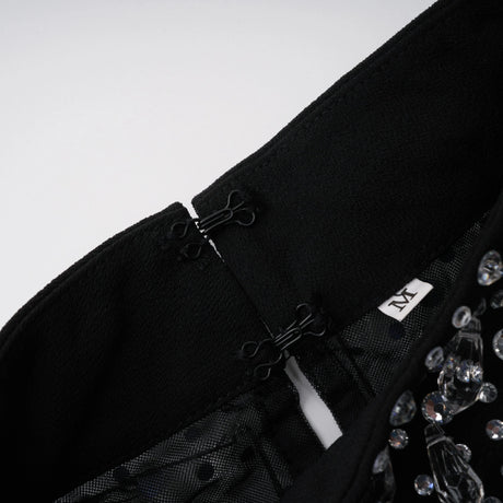 Dorotea Black Embellished Flared Maxi Gown