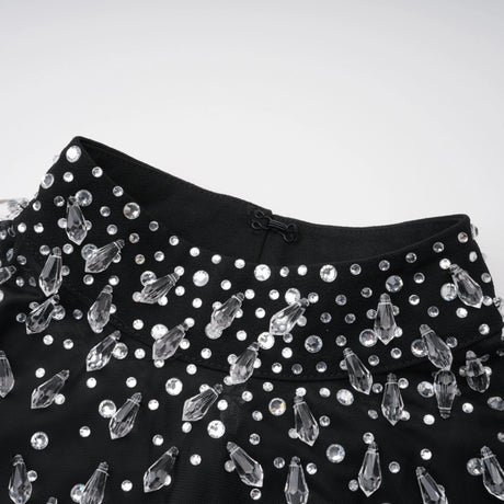 Dorotea Black Embellished Flared Maxi Gown