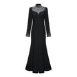 Oona Black Embellished Flared Maxi Gown