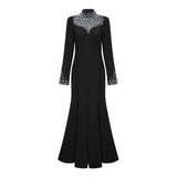 Oona Black Embellished Flared Maxi Gown