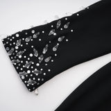 Oona Black Embellished Flared Maxi Gown