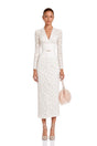 Oona White Floral Lace Pencil Midi Dress