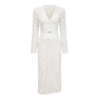 Oona White Floral Lace Pencil Midi Dress