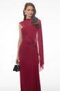 Ophelia Red Off Shoulder Ruched Maxi Dress