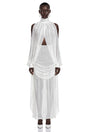 Ophelia White Turtleneck Ruched Top  Skirt Set