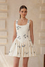 Ophélie White Butterfly Embroidered Mini Dress