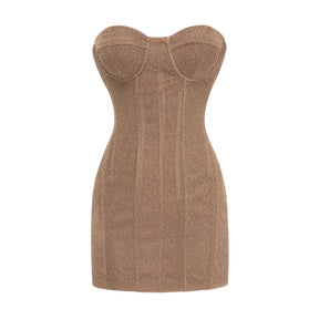 Orabelle Bronze Brilliance Drop Shiny Dress