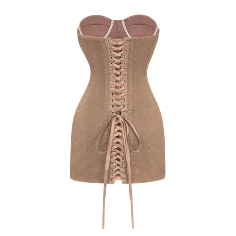 Skylar Dress Bronze Brilliance Drop Shiny