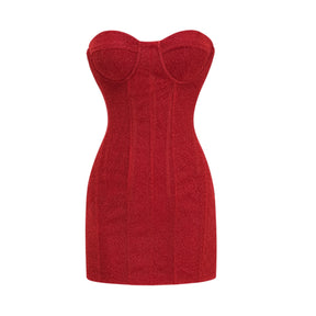 Orabelle Red Brilliance Drop Shiny Dress
