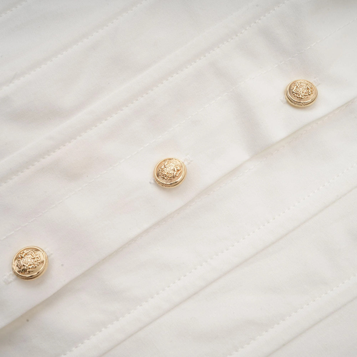Orlane White CinchedWaist Pleated Mini Shirt Dress