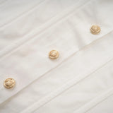 Orlane White CinchedWaist Pleated Mini Shirt Dress