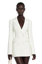 Osanne White Double Breasted Blazer Mini Dress