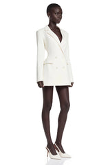 Osanne White Double Breasted Blazer Mini Dress
